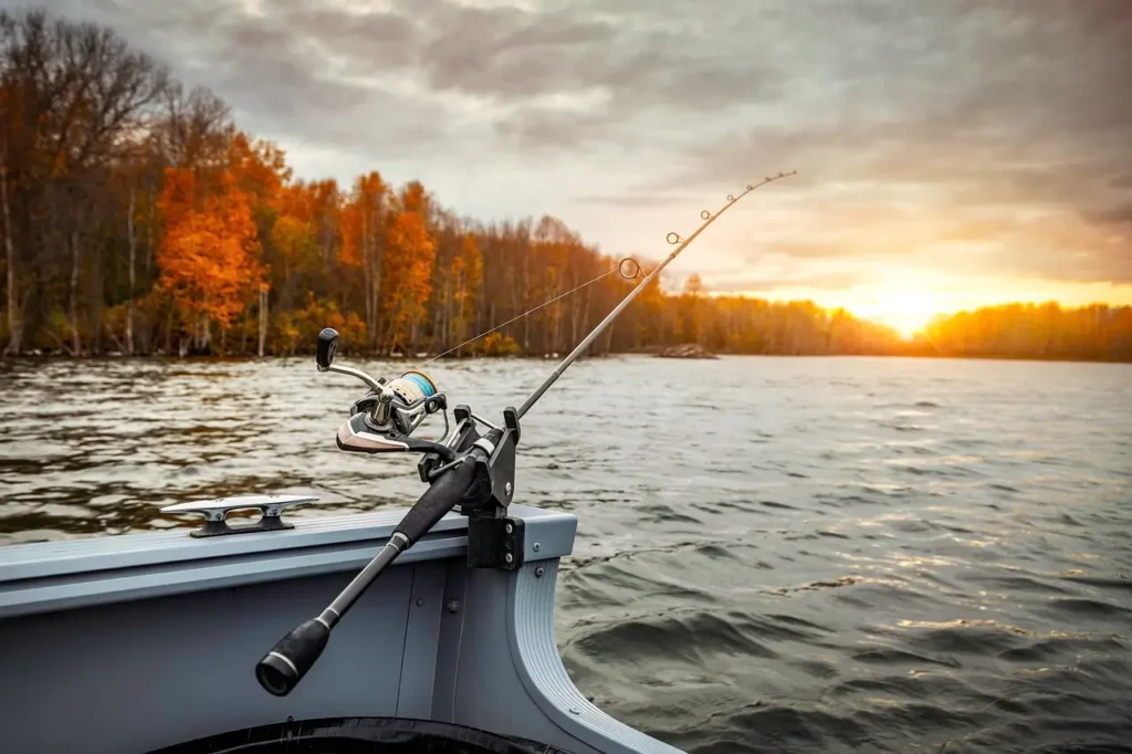 vara de pesca com linha multifilamento