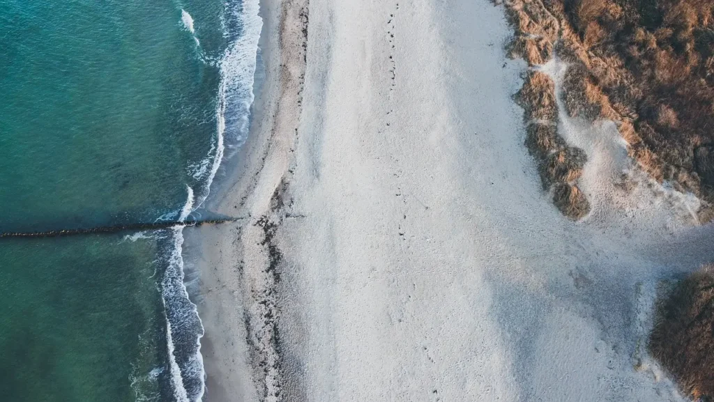 visão superior capturada por drone de pesca