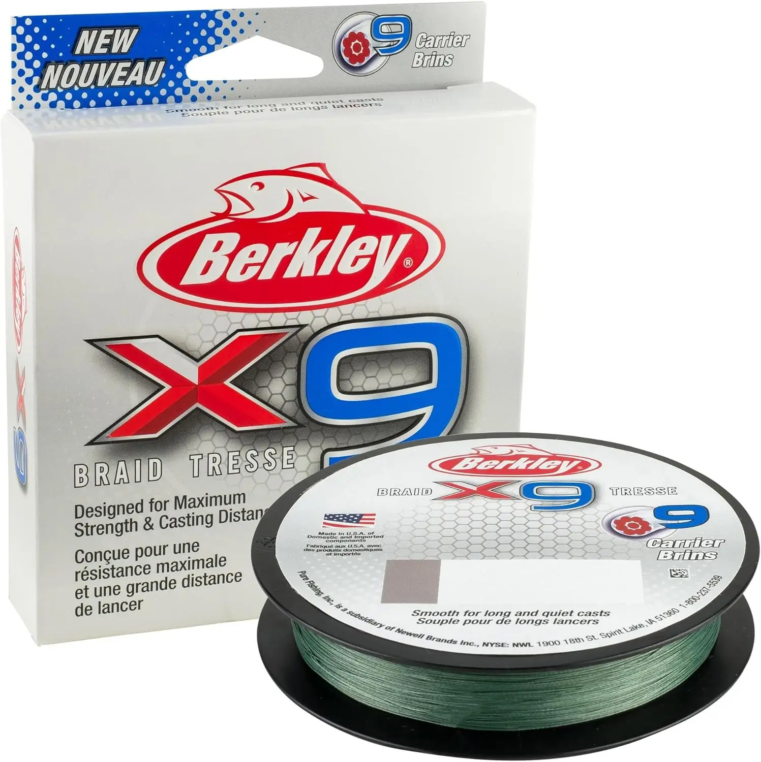Berkley Linha de pesca trançada X9 Lo-Vis verde