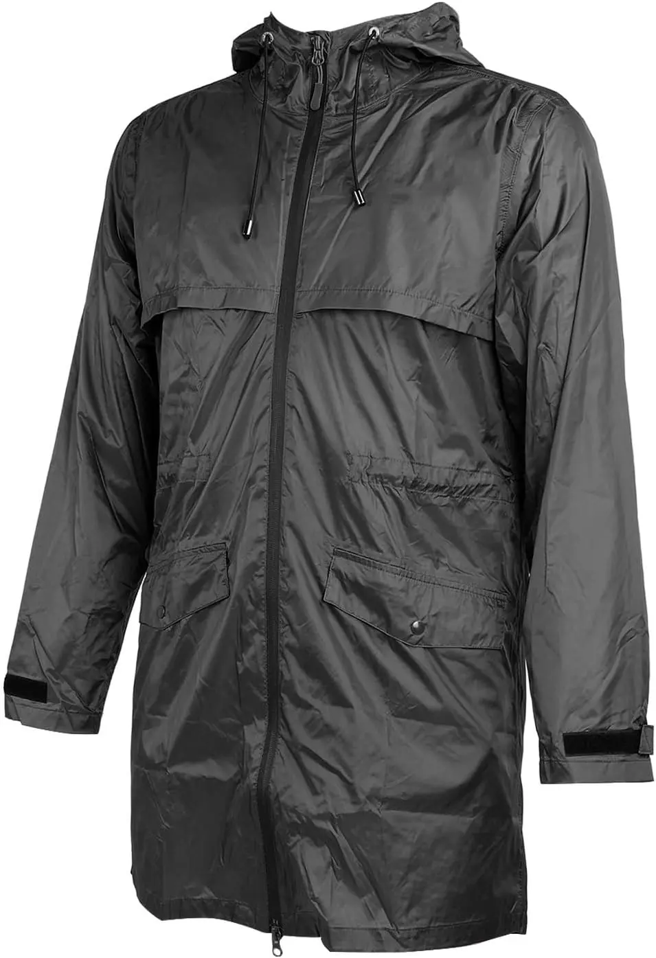 Jaqueta de Chuva Impermeável PVC - Com Capuz e Listras Refletivas