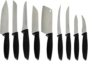 Jogo de Facas Tramontina Plenus 9 Peças - Lâminas Inox e Cabos Polipropileno