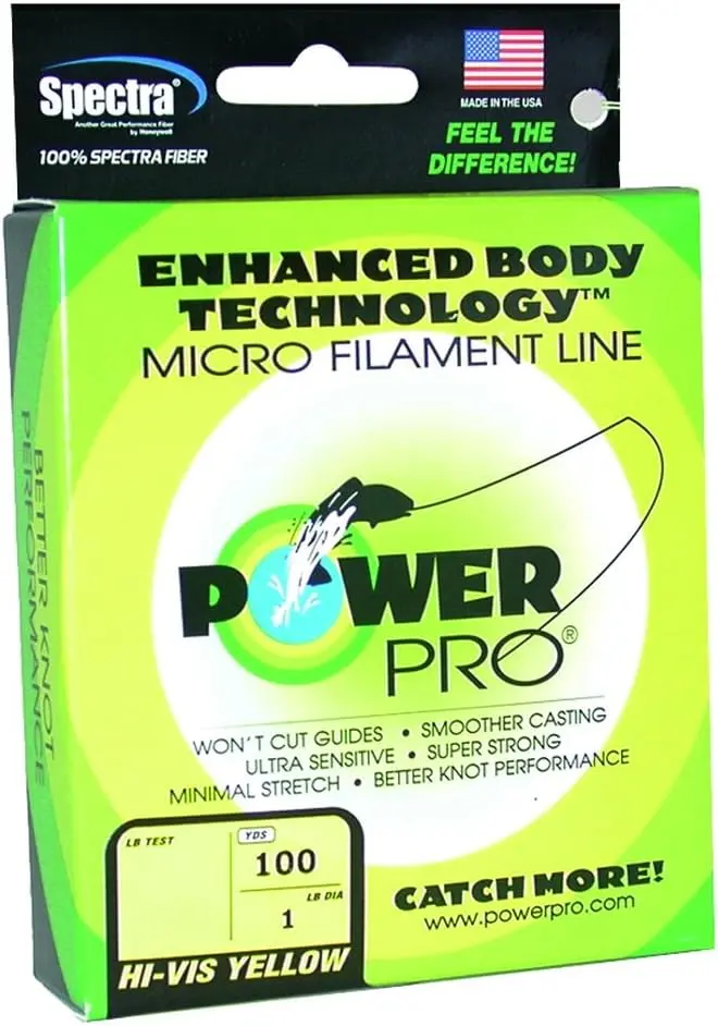 POWER PRO Linha Trançada Spectra 13,6 kg, 100 m, Amarelo Hi-Vis