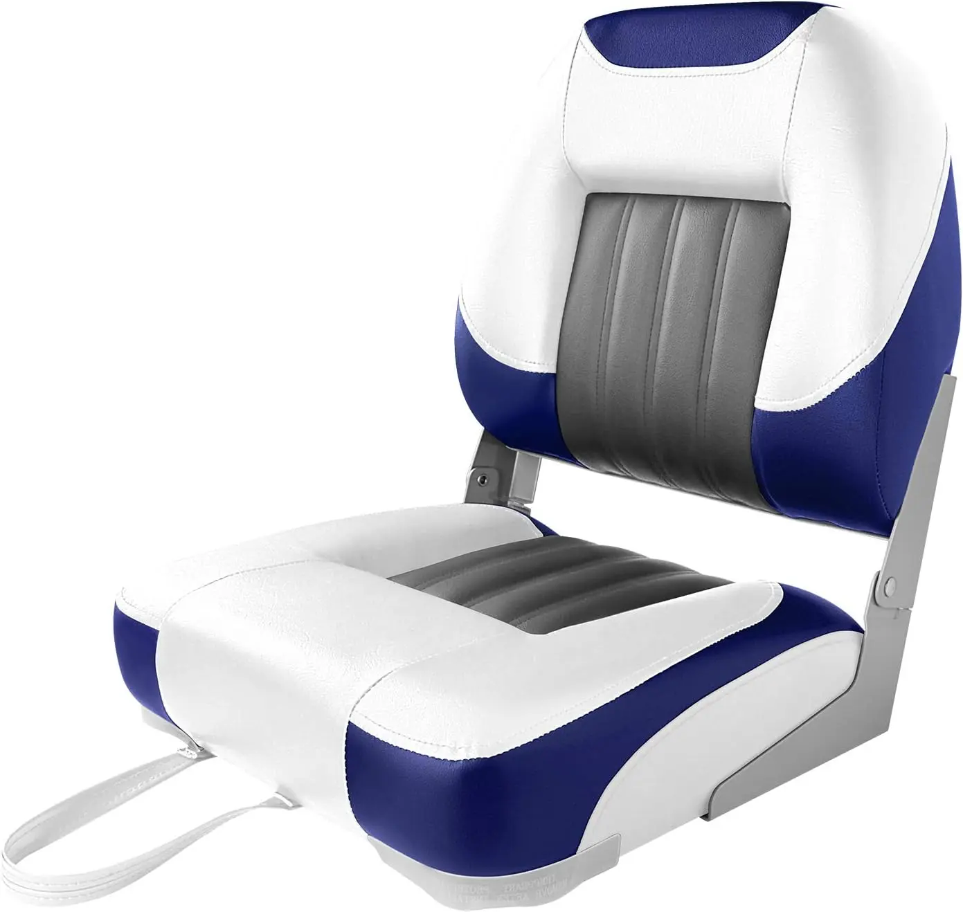 XGEAR Assento de Barco com Costas Baixas - Pesca Dobrável (A-White/Grey/Blue)
